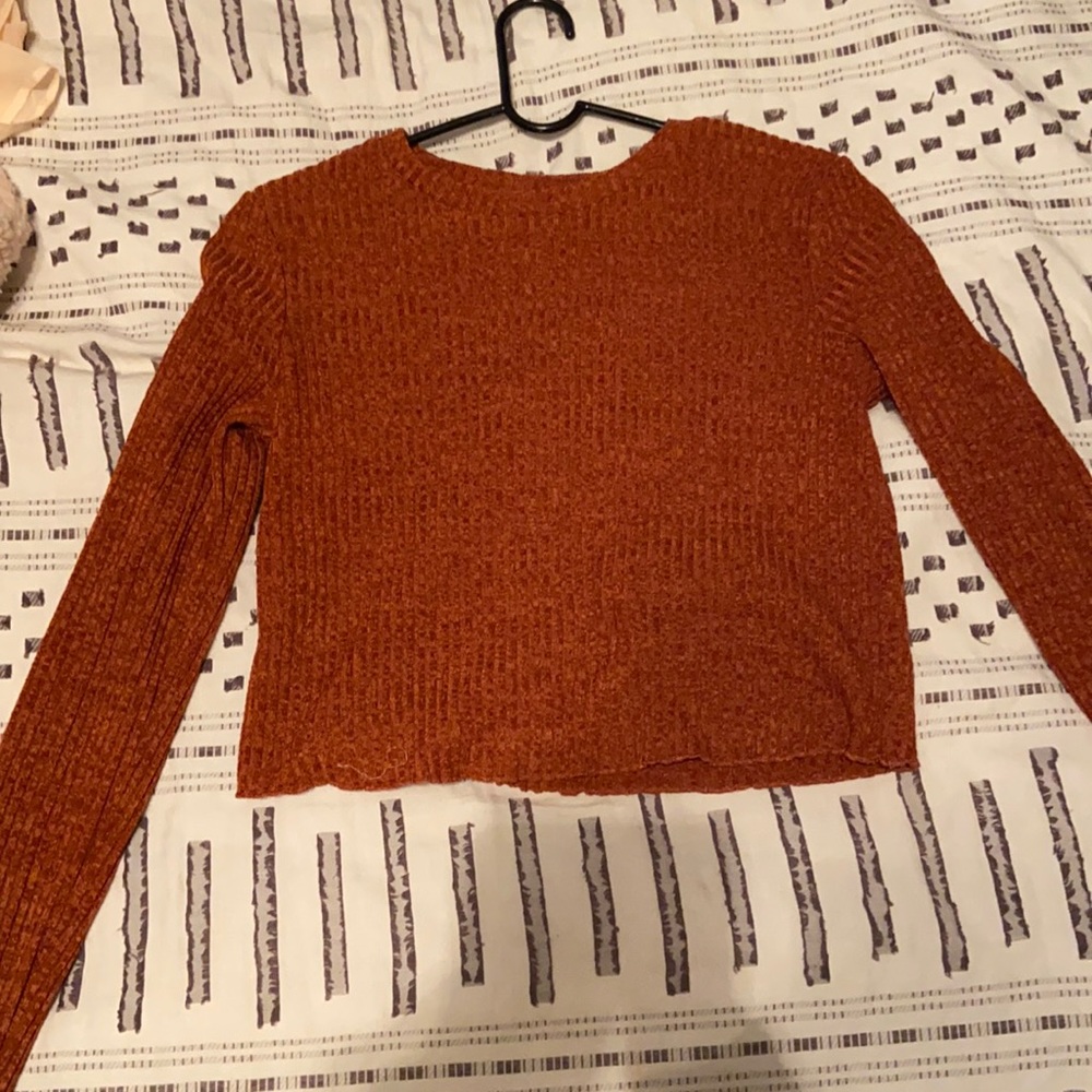 Size small semi and burnt orange crop top